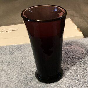 VTG Italian Hand Blown Amethyst Purple Vase-Cone Shape w/Round Bottom-6" H-EUC